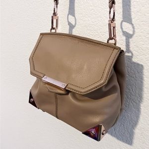 Alexander Wang Taupe Leather Crossbody Bag with Rose Gold Hardware